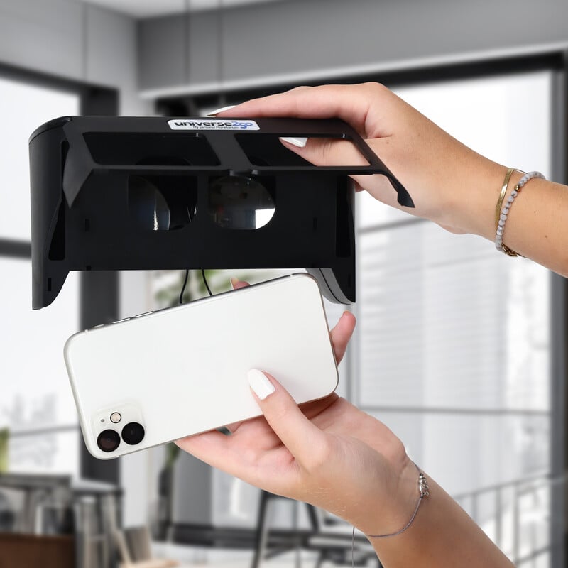 Omegon Thuis-planetarium Universe2Go+ + Sonnenfinsternisbrille Solar Safe Deluxe