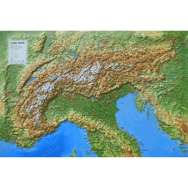 3Dmap Regionale kaart Massif de L'Arc Alpin