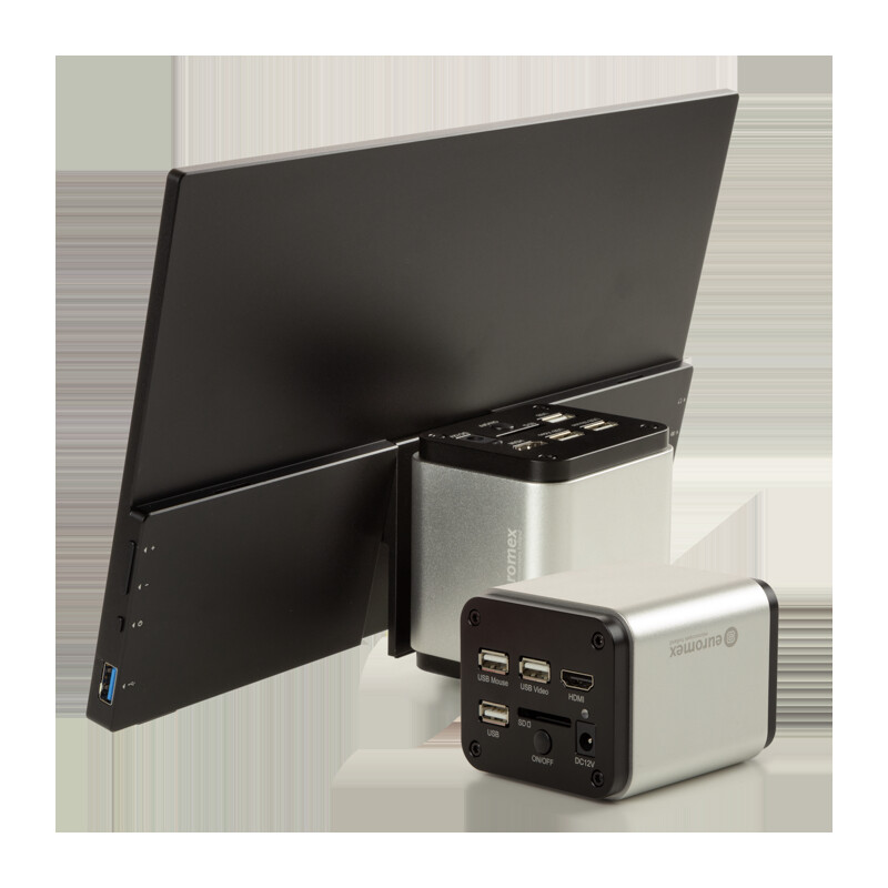 Euromex Camera VC.3039-HDS, kleur, 1/2,8", 1,45 µm, 60/30 fps, 8 MP, HDMI/USB, 13-inch HD-scherm