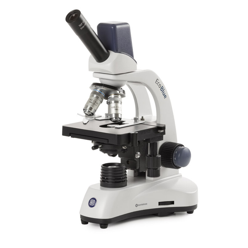 Euromex Microscoop EC.1155, mono, Digitaal, 40x-1000x, DL, LED, 10x/18 mm, Kruistafel, 5 MP