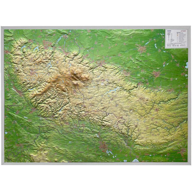 Georelief Harz 3D reliëfkaart (77 x 57 cm)