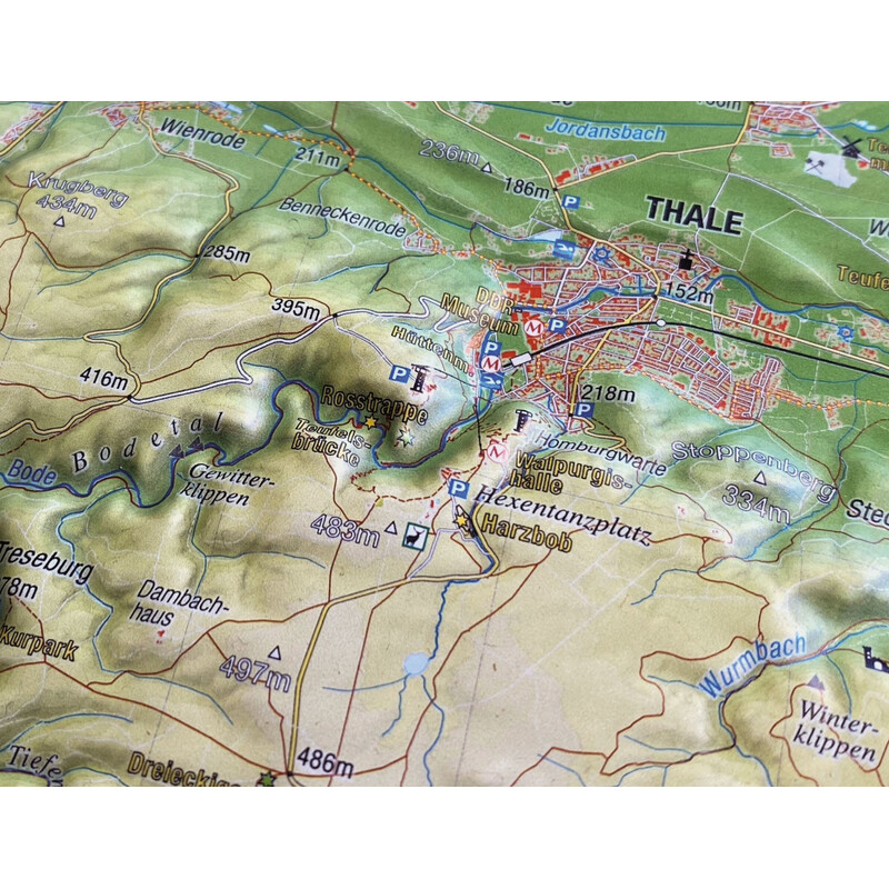 Georelief Harz 3D reliëfkaart (77 x 57 cm)