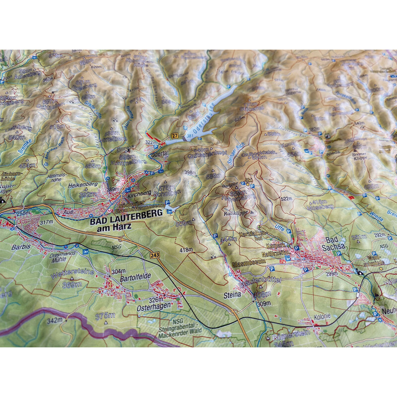 Georelief Harz 3D reliëfkaart (77 x 57 cm)