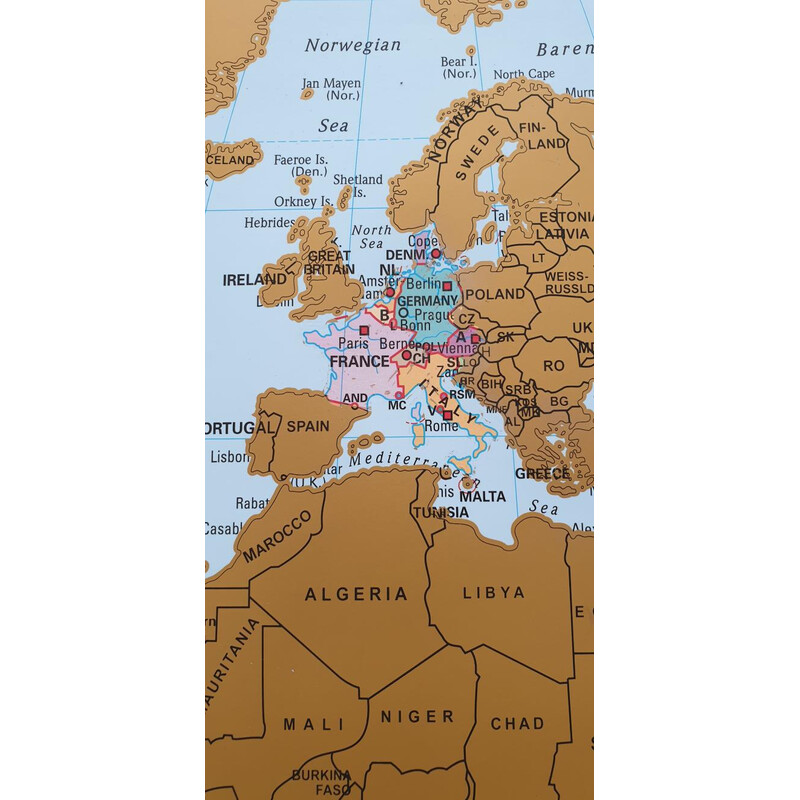 Stiefel Wereldkaart Scratchmap (95 x 66 cm)