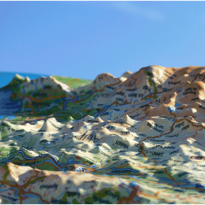 3Dmap Regionale kaart Occitanie - Sud Ouest