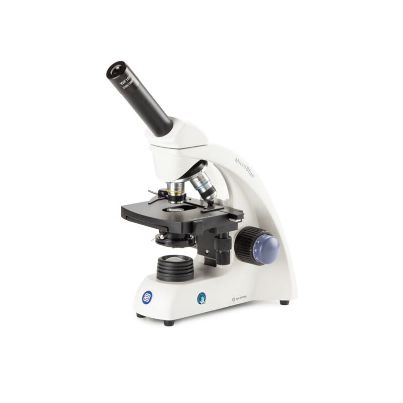 Euromex Microscoop MicroBlue, MB.1651, mono, DIN 160, achro, 40x-600x, 10x/18, Dl, accu, LED, 1W