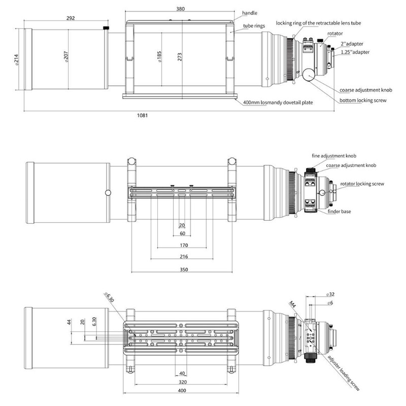 Askar Apochromatische Refractor AP 185/1295 Triplet OTA