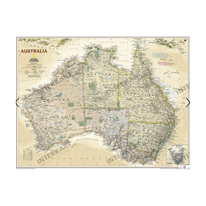 National Geographic continentkaart Australië (77 x 69 cm)