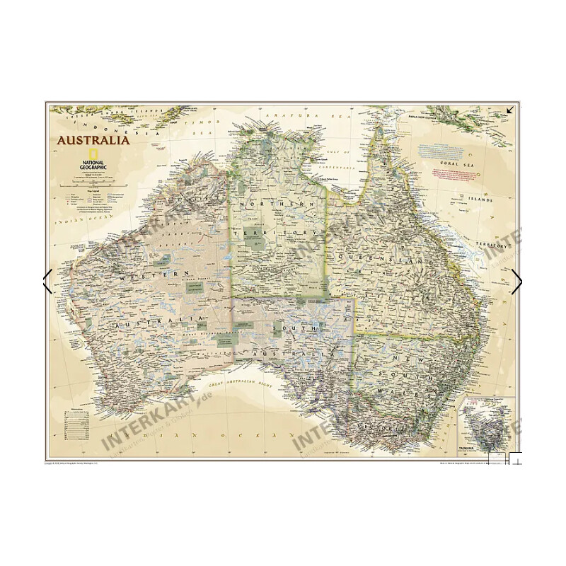 National Geographic continentkaart Australien (77 x 69 cm)