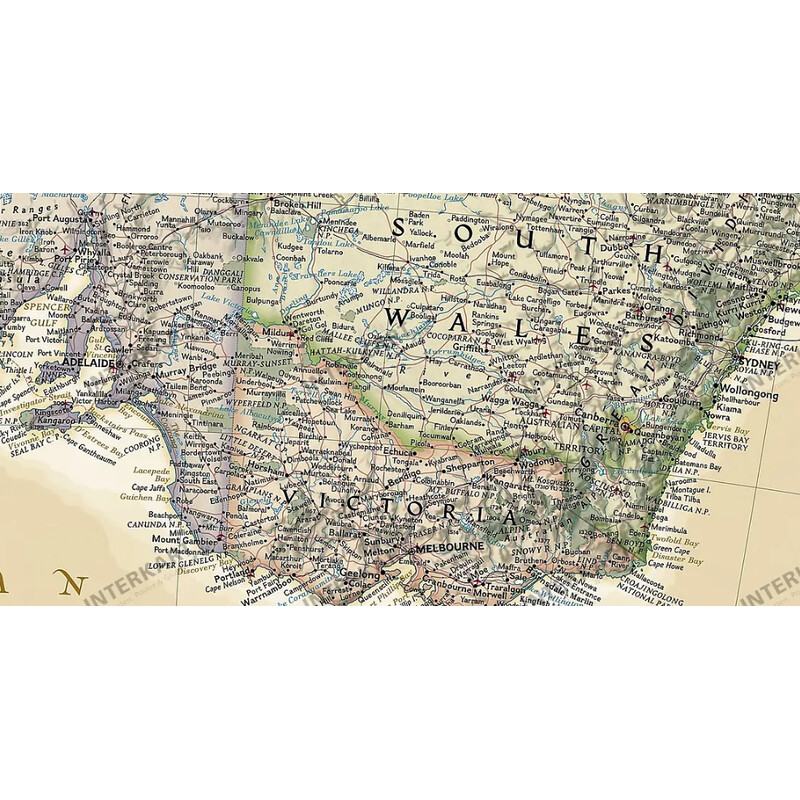 National Geographic continentkaart Australië (77 x 69 cm)