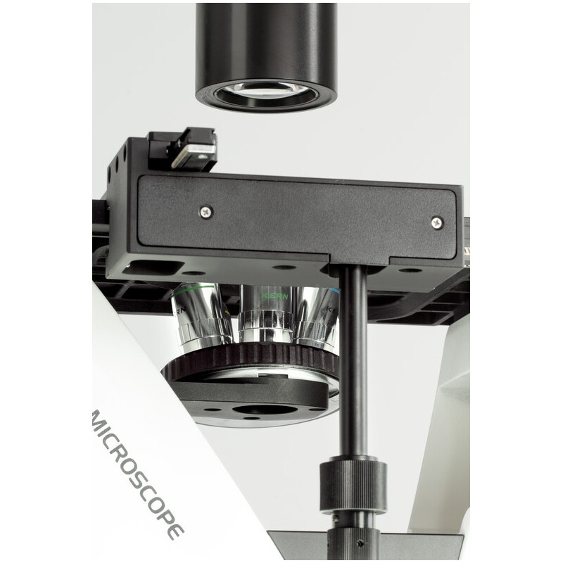 Kern Omgekeerde microscoop OCM 167, FL, PH, trino, vaste N.A. 0,3 Condensor, 10x-40x, Al, Dl, 5W LED