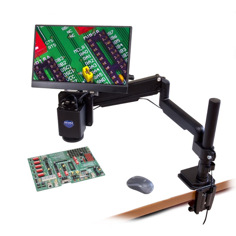 Optika Microscoop IS-4K3, zoomopt. 1x-18x, autofocus, 8 MP, 4K Ultra HD, pantograafstatief, 15,6
