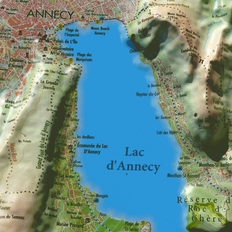 3Dmap Regionale kaart Le Lac d'Annecy