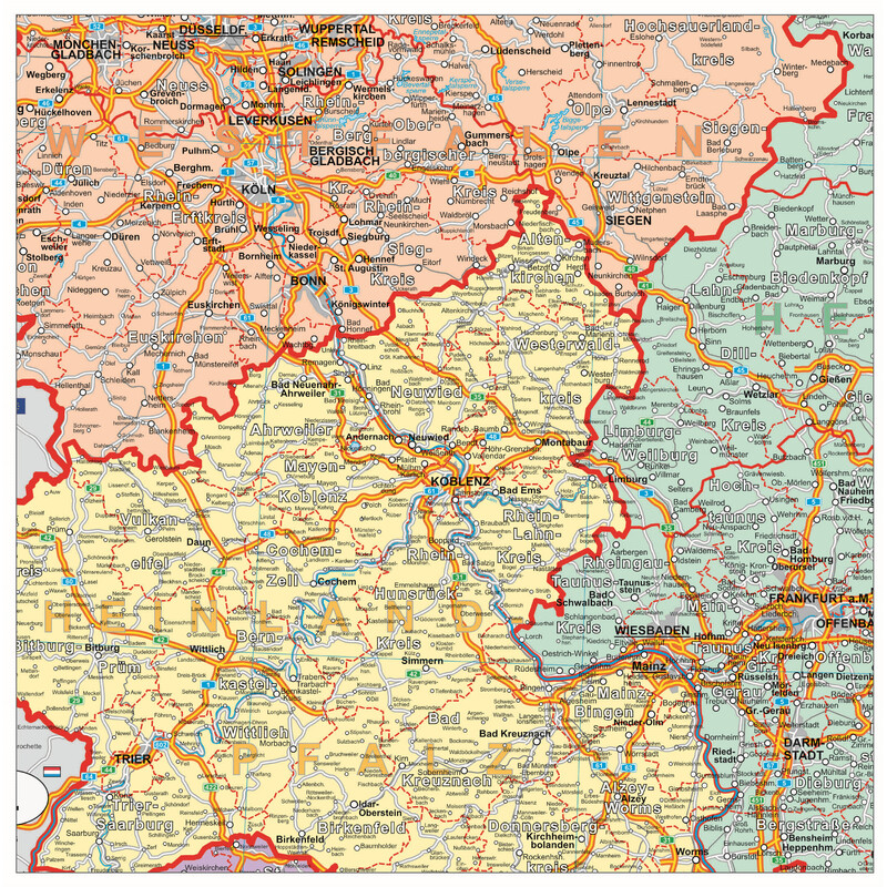 Stiefel Duitsland (Engels) politieke organisatiekaart (100 cm x 140 cm)
