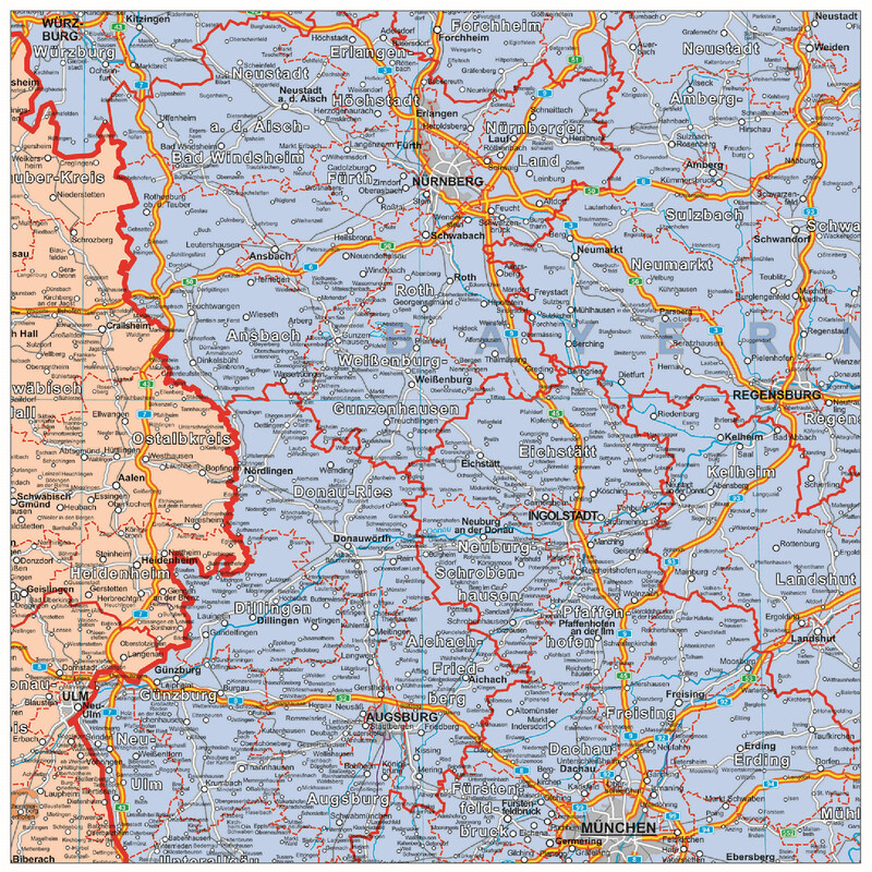 Stiefel Duitsland (Engels) politieke organisatiekaart (100 cm x 140 cm)