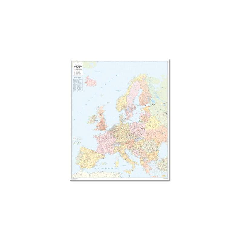 Bacher Verlag continentkaart Postcodekaart Europa (Duits)