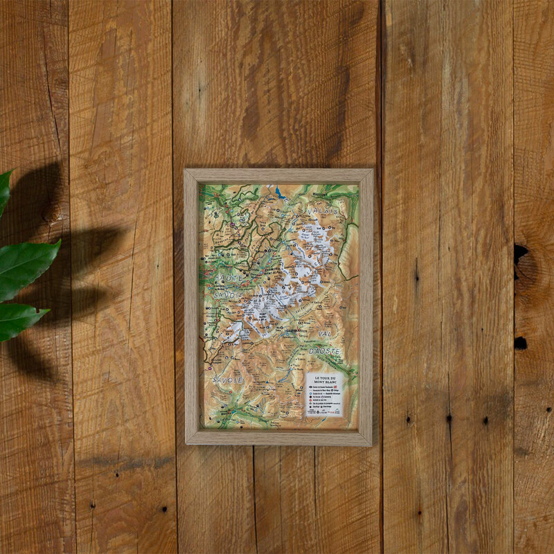 3Dmap Regionale kaart Le tour du Mont Blanc (19,5 cm x 29,5 cm)