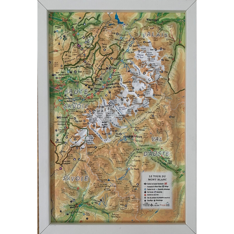 3Dmap Regionale kaart Le tour du Mont Blanc (19,5 cm x 29,5 cm)