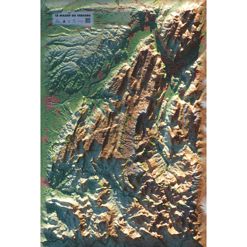 3Dmap Regionale kaart Het massief van de Vercors (61 cm x 41 cm)