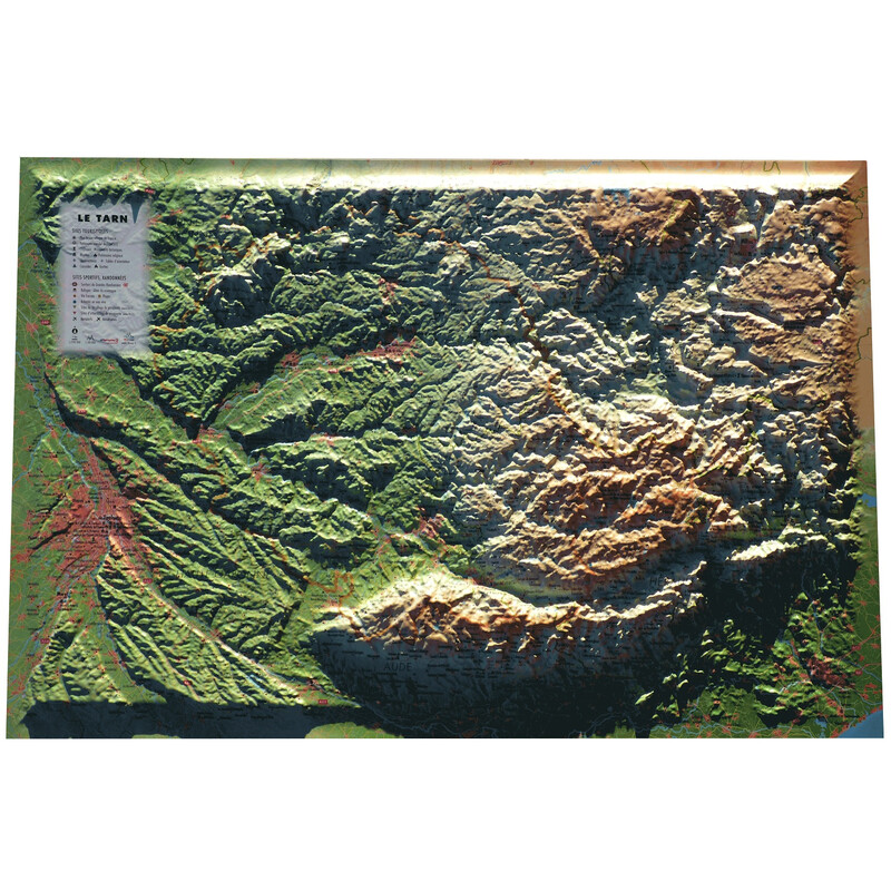 3Dmap Regionale kaart Le Tarn (61 cm x 41 cm)