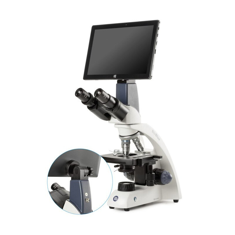 Euromex Microscoop BioBlue, BB.4260-T, bino, Tablet SMP, 4/10/S40/S100x, mechanische tafel, 1 W NeoLED