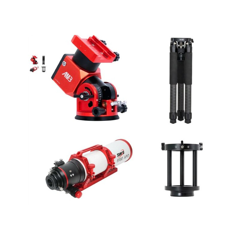 ZWO Telescoop FF80 AP 80/600 Quadruplet met AM3 en Carbon Statief