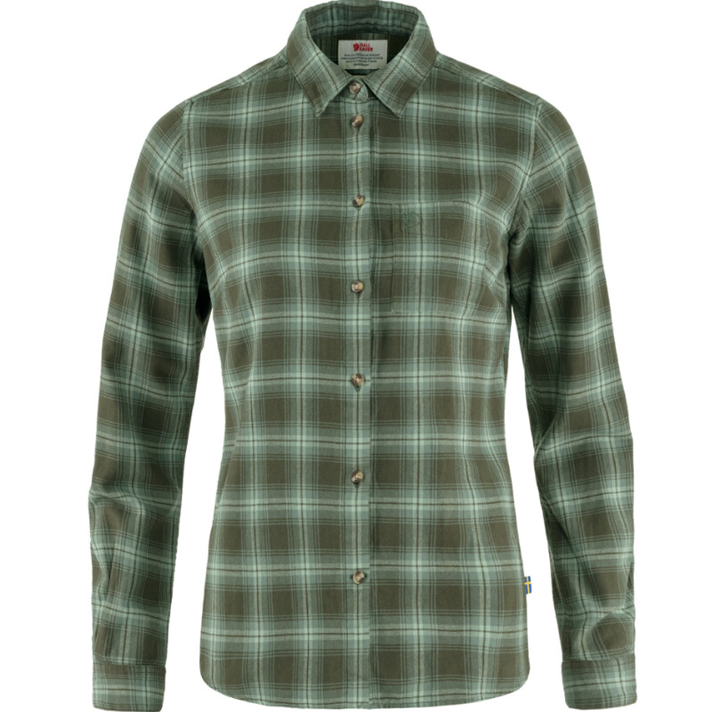 Fjällräven Övik Flanellen Overhemd W, 662-614 Diep Bos-Patina Groen, M