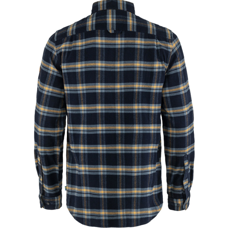 Fjällräven Övik zwaar flanellen overhemd M, 555-232 Donker marineblauw/bokbruin, S