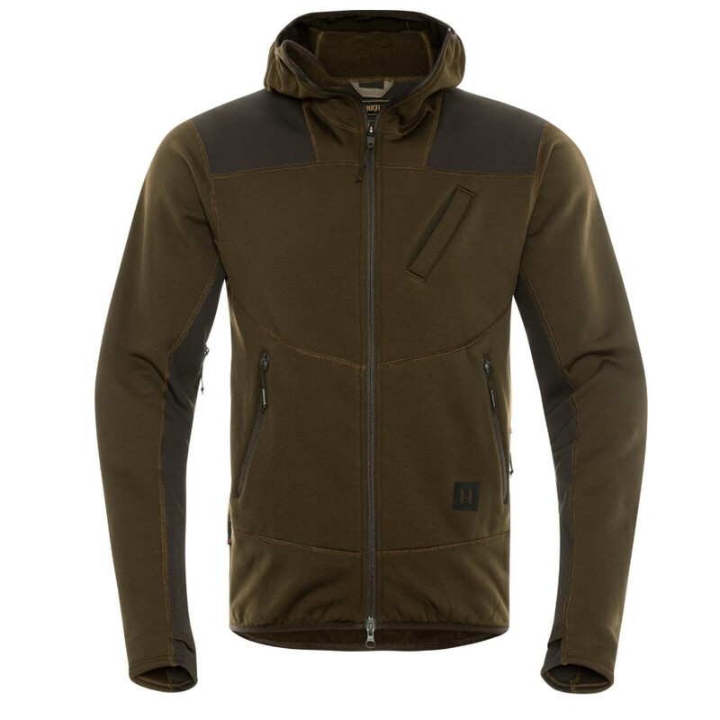 Härkila Deer Stalker Fleece Hoodie , Wilgengroen/Schaduwbruin maat L