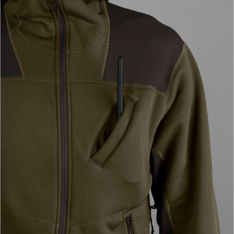 Härkila Deer Stalker Fleece Hoodie , Wilgengroen/Schaduwbruin maat L