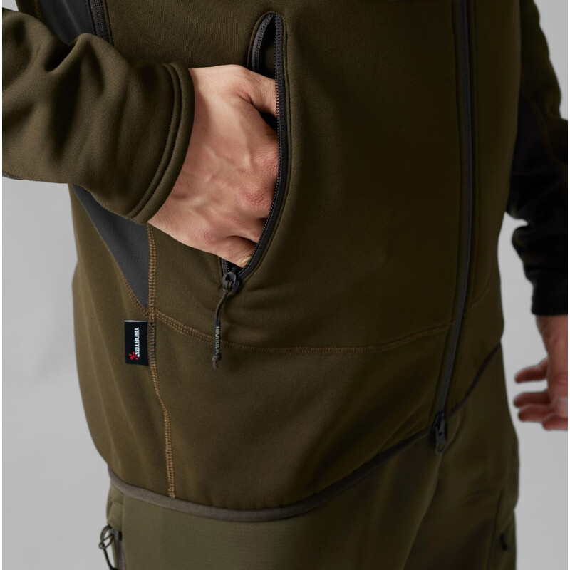 Härkila Deer Stalker Fleece Hoodie , Wilgengroen/Schaduwbruin maat L