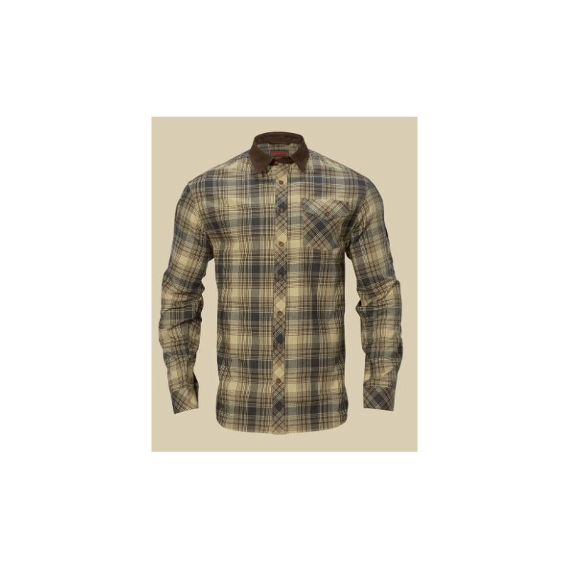 Härkila Driven Hunter overhemd, Licht teak geruit, maat XL