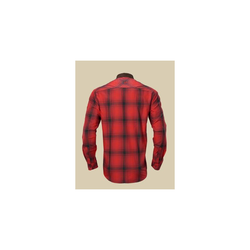 Härkila Driven Hunter-shirt, rood/zwart geruit, maat XXL