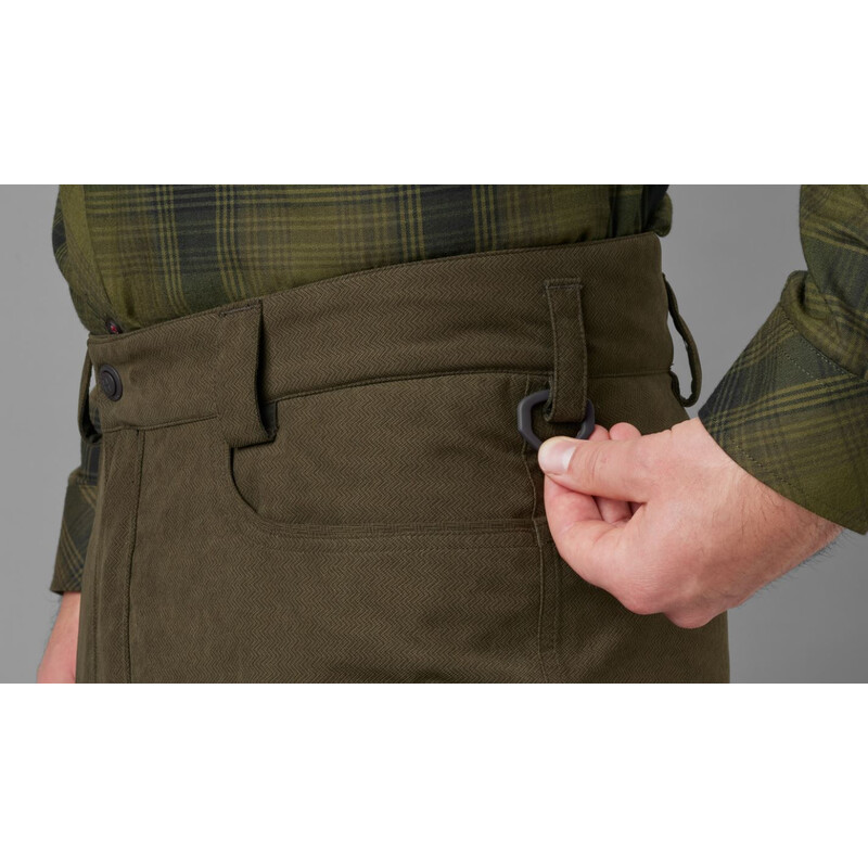 Härkila Driven Hunter HWS leren broek, Willow green/Shadow brown, maat 48