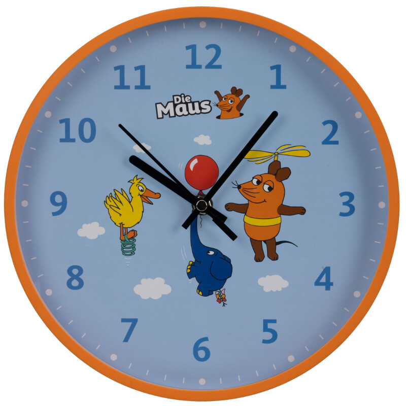 DieMaus Uur Kinderwandklok blauw
