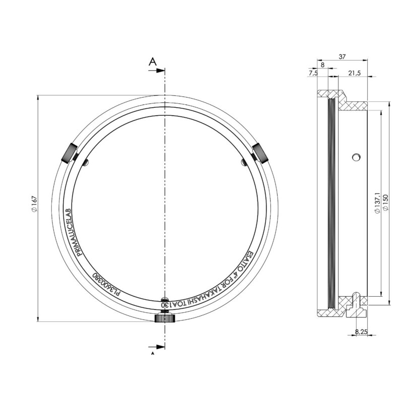 PrimaLuceLab Adapters ESATTO 4" voor Takahashi TOA130