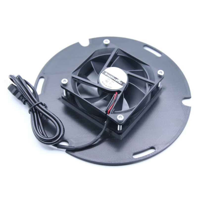 Astroprints Spiegelkap voor GSO en TS Optics ONTC Newton 6" primaire spiegelhouder incl. 5V USB Ventilatiesystemen.