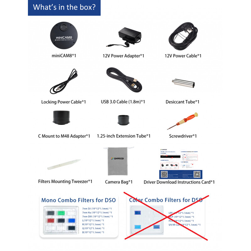 QHY Camera miniCam8 Mono Combo EVO