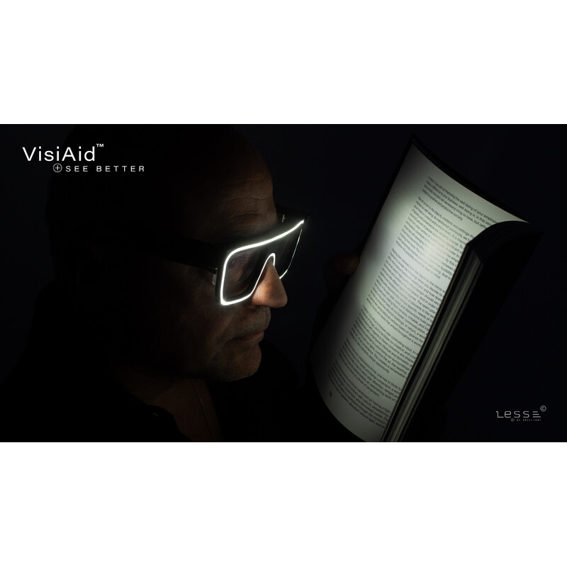 LESS Vergrootglazen VisiAid, verlichtingsbril, complete set, tafel