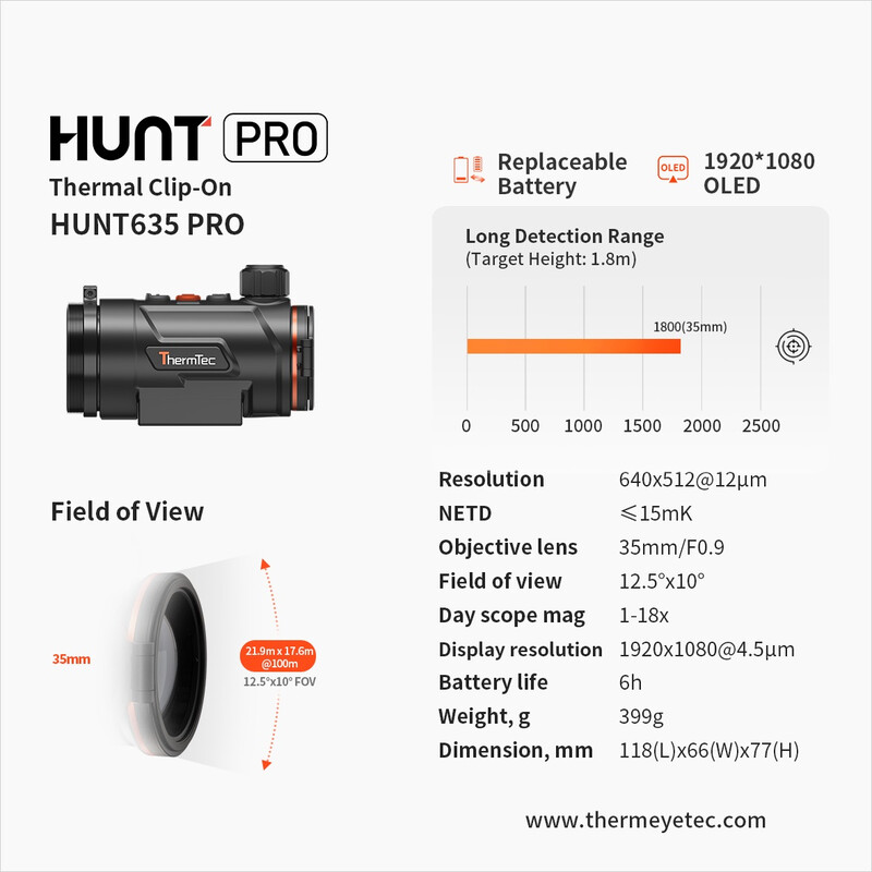 ThermTec warmtebeeldcamera Hunt 635 PRO