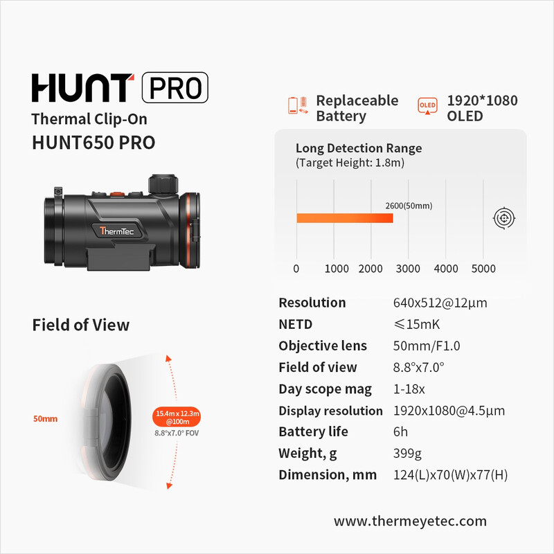 ThermTec warmtebeeldcamera Hunt 650 PRO