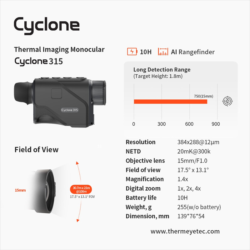 ThermTec warmtebeeldcamera Cyclone 315