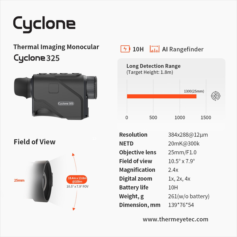 ThermTec warmtebeeldcamera Cyclone 325