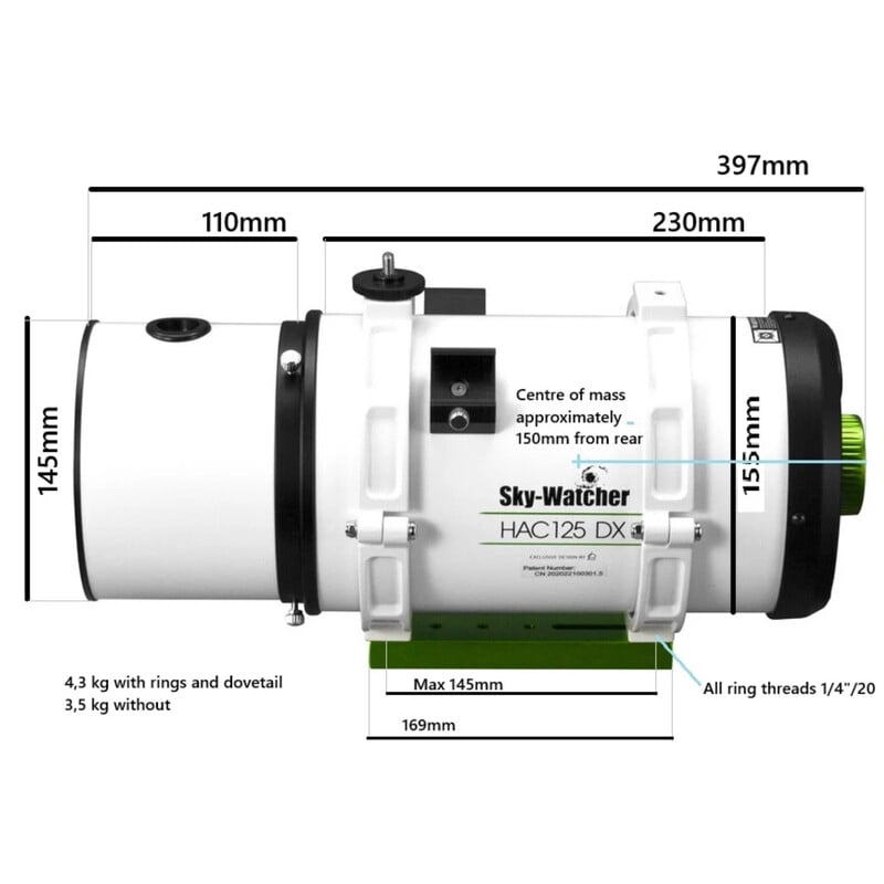 Skywatcher Telescoop Astrograph HC 125/250 HAC125DX