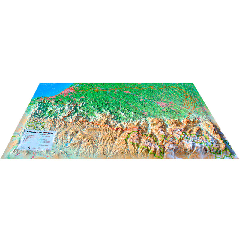 3Dmap Regionale kaart Pyrénées-Atlantiques (61cm x 41cm)