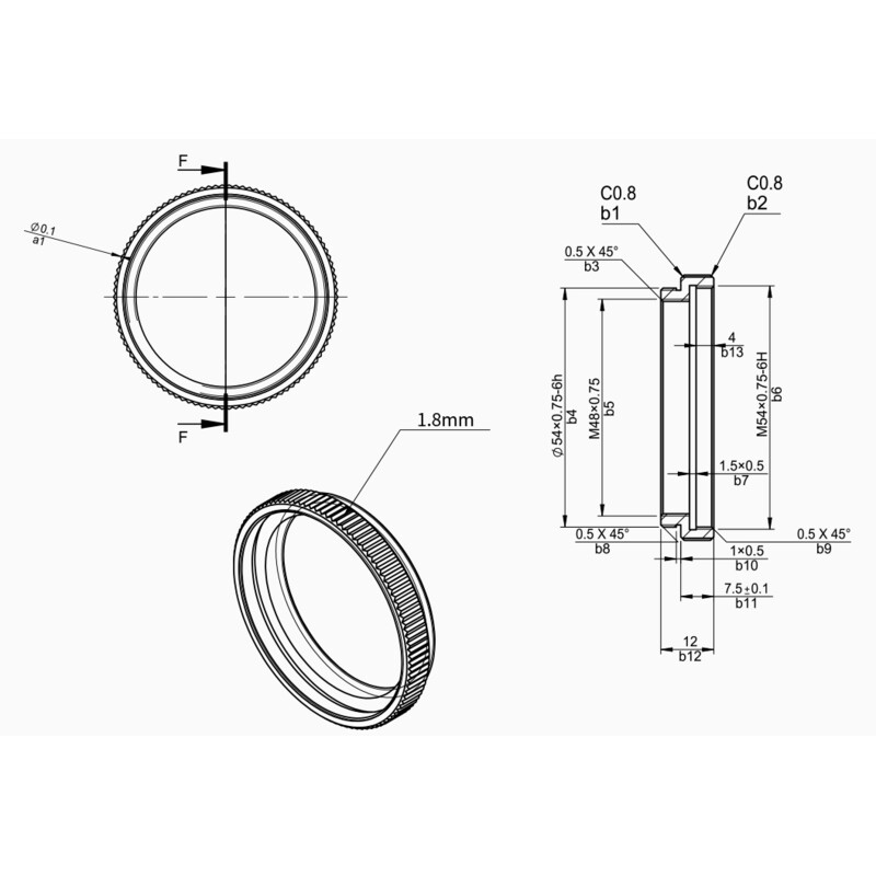 ZWO Verlengstuk 7,5 mm M54