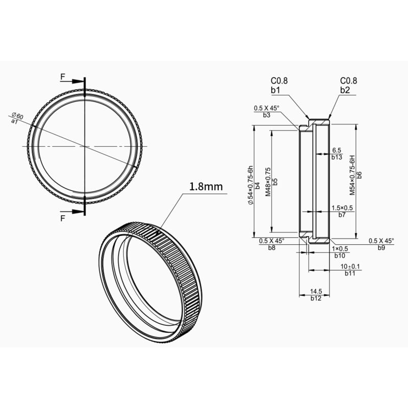 ZWO Verlengstuk 10 mm M54