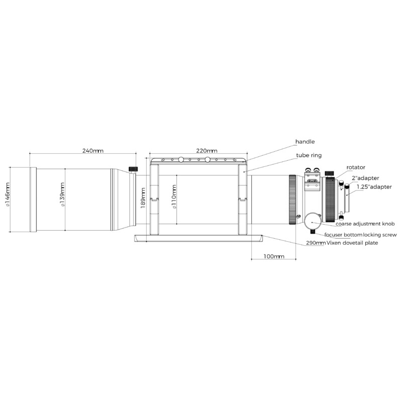 Askar Apochromatische refractor AP 120/840 Triplet OTA