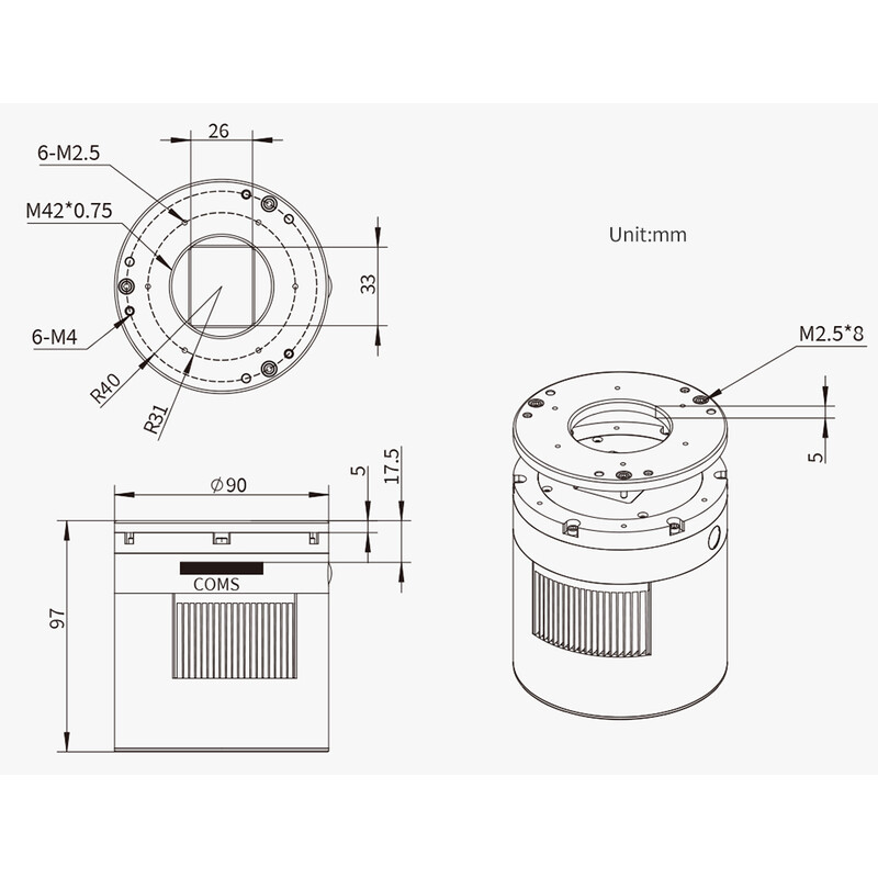 ZWO Camera ASI 2600 MM Pro Mono