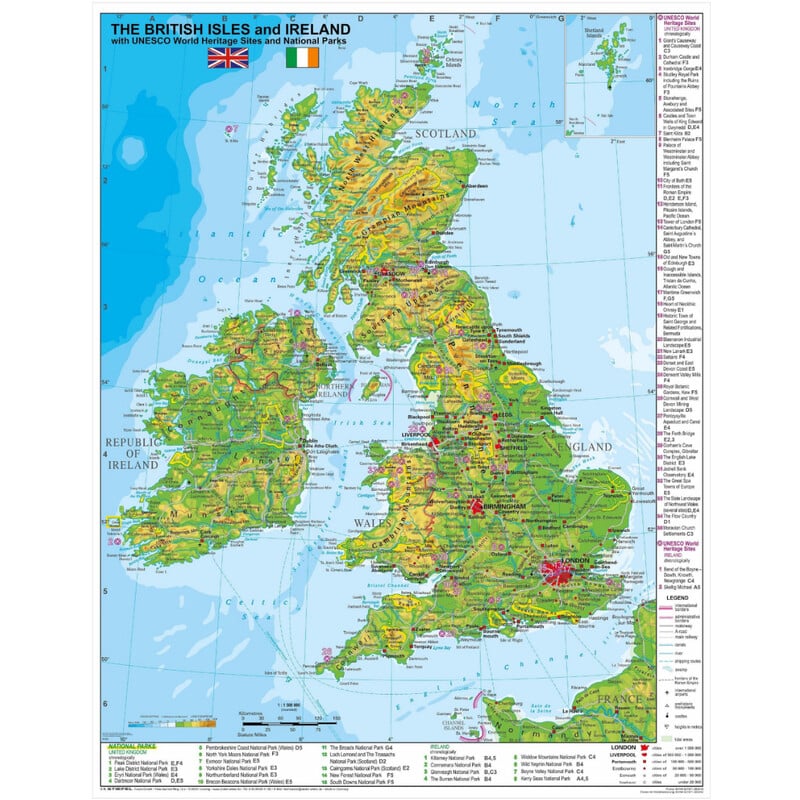 Stiefel Kaart The British Isles and Ireland (68 x 98 cm)